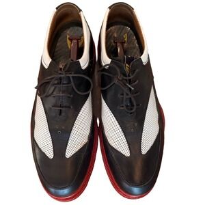 Michael Toschi G3 Golf Shoes Men's 10 Black Red Sole Made in Italy